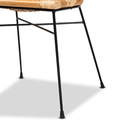 bali & pari - Pro Set of 2 Dining Chairs in Natural Brown/Black - Pro-Rattan/Black-DC view 5