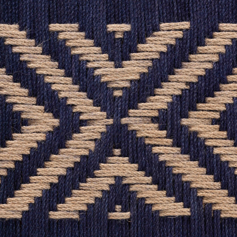bali & pari - Prunella Bench in Navy Blue/Brown/Natural Brown - F232-FT23-Navy Blue/Brown Diamond Pattern-Bench view 5