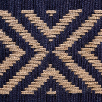 bali & pari - Prunella Bench in Navy Blue/Brown/Natural Brown - F232-FT23-Navy Blue/Brown Diamond Pattern-Bench view 5