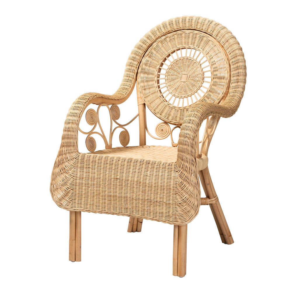 bali & pari - Putri Chair in Natural Brown - Putri-Rattan-AC view 1