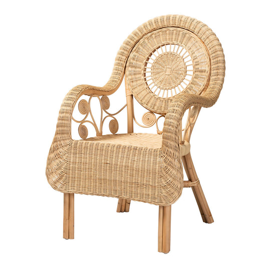bali & pari - Putri Chair in Natural Brown - Putri-Rattan-AC view 1