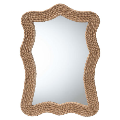 bali & pari - Quiana Mirror in Natural Brown  - WS116-Natural Rope Rattan Frame-Mirror view 1