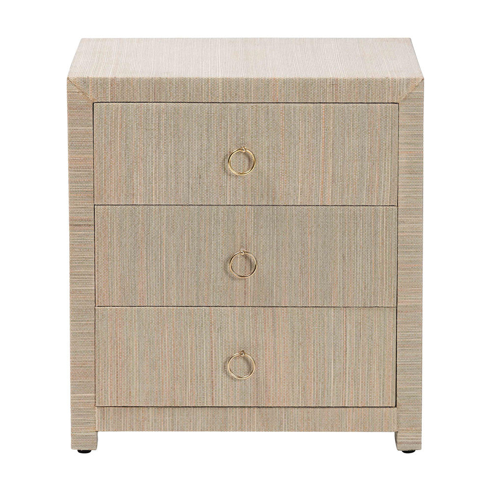bali & pari - Quinn Nightstand in Natural/Gold - Quinn-Natural Woven Grasscloth-3DR-NS view 3