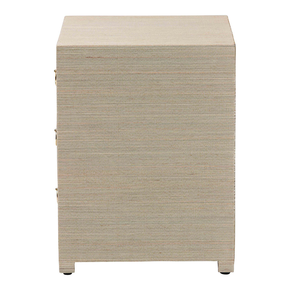 bali & pari - Quinn Nightstand in Natural/Gold - Quinn-Natural Woven Grasscloth-3DR-NS view 4