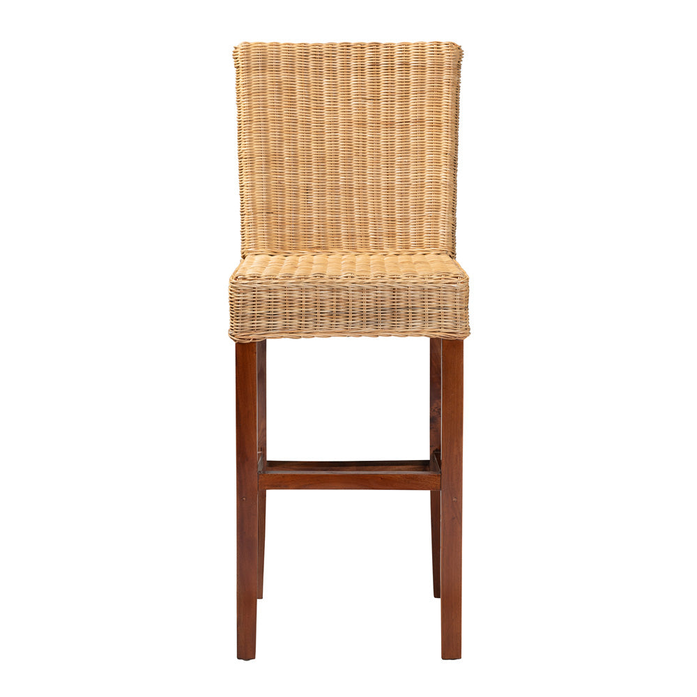 bali & pari - Racquel Bar Stool in Natural Brown/Walnut Brown - DC9003-Rattan-BS view 2