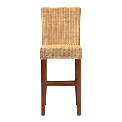 bali & pari - Racquel Bar Stool in Natural Brown/Walnut Brown - DC9003-Rattan-BS view 2