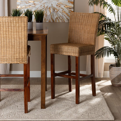 bali & pari - Racquel Bar Stool in Natural Brown/Walnut Brown - DC9003-Rattan-BS view 8