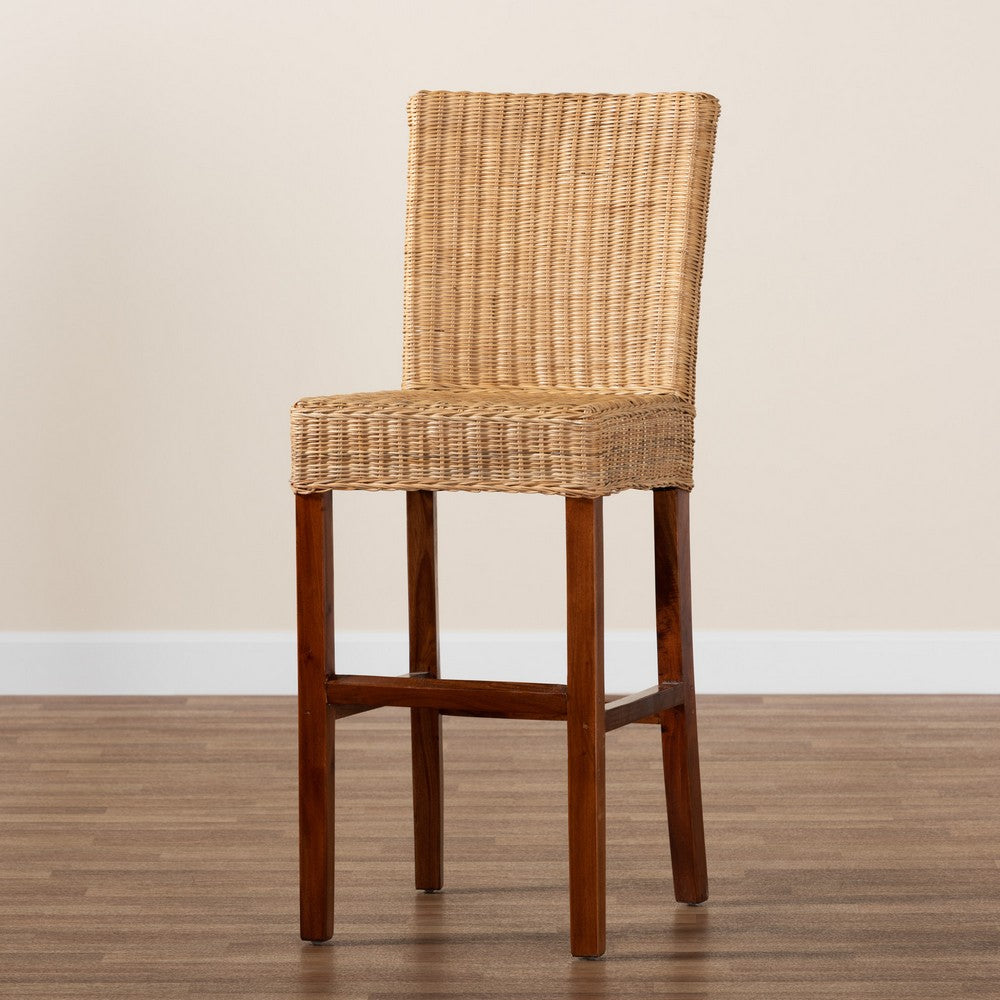 bali & pari - Racquel Bar Stool in Natural Brown/Walnut Brown - DC9003-Rattan-BS view 9