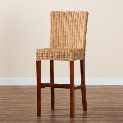 bali & pari - Racquel Bar Stool in Natural Brown/Walnut Brown - DC9003-Rattan-BS view 9