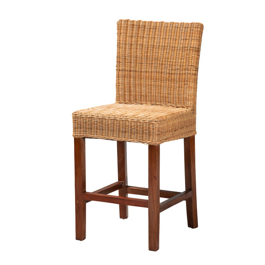 bali & pari - Racquel Counter Stool in Natural Brown/Walnut Brown - DC9002-Rattan-CS view 1