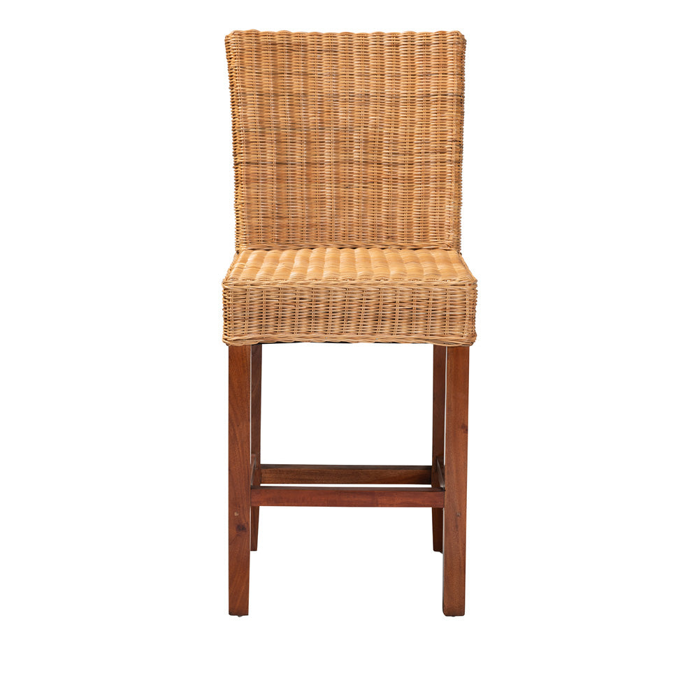 bali & pari - Racquel Counter Stool in Natural Brown/Walnut Brown - DC9002-Rattan-CS view 2