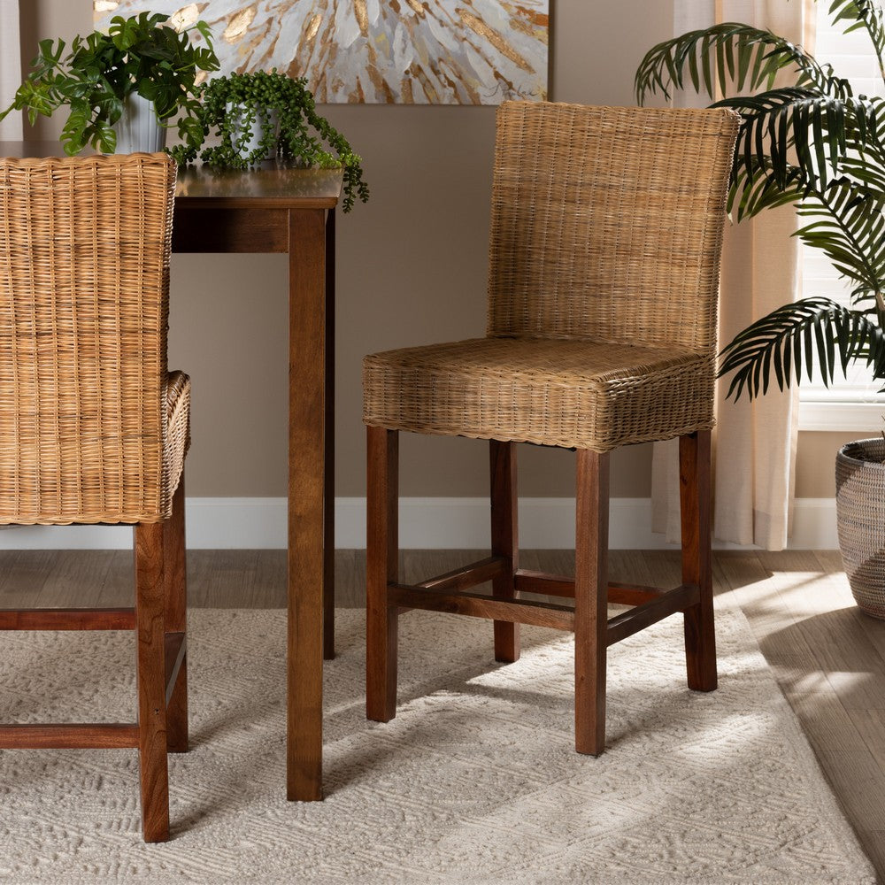 bali & pari - Racquel Counter Stool in Natural Brown/Walnut Brown - DC9002-Rattan-CS view 8