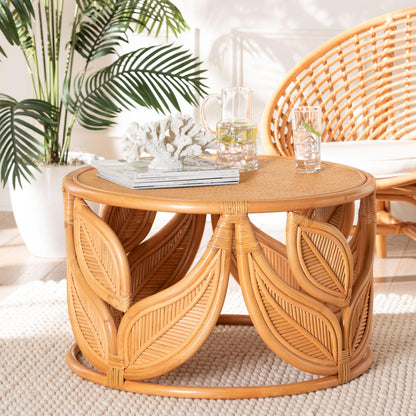 bali & pari - Raflesia Coffee Table in Light honey - Raflesia-Light Honey Rattan-CT view 5