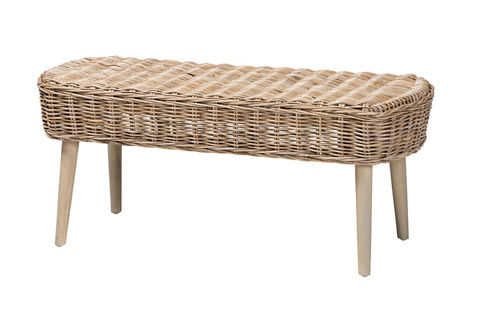 bali & pari - Raisa Bench - Mona Kubu-Grey/Natural/Light Brown-Bench (no back) view 1
