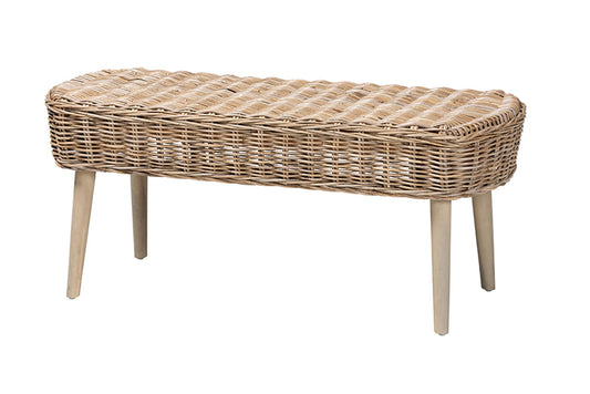 bali & pari - Raisa Bench - Mona Kubu-Grey/Natural/Light Brown-Bench (no back) view 1