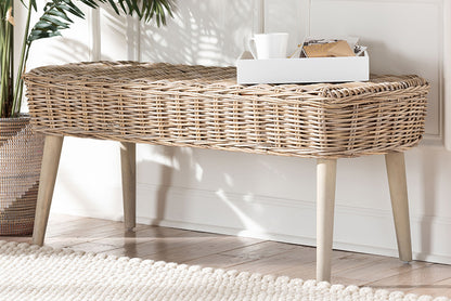 bali & pari - Raisa Bench - Mona Kubu-Grey/Natural/Light Brown-Bench (no back) view 5