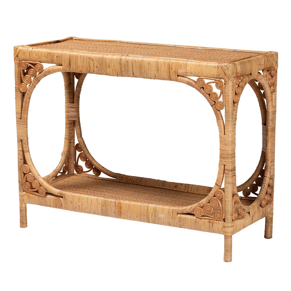 bali & pari - Ramona Console Table in Light Honey - DCWH1001-Light Honey Rattan-Ramona Console Table view 1