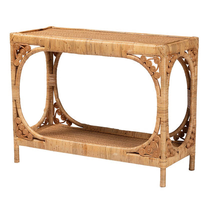 bali & pari - Ramona Console Table in Light Honey - DCWH1001-Light Honey Rattan-Ramona Console Table view 1
