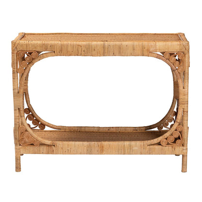 bali & pari - Ramona Console Table in Light Honey - DCWH1001-Light Honey Rattan-Ramona Console Table view 2