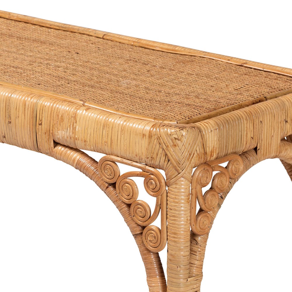 bali & pari - Ramona Console Table in Light Honey - DCWH1001-Light Honey Rattan-Ramona Console Table view 4