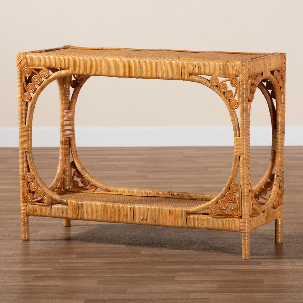 bali & pari - Ramona Console Table in Light Honey - DCWH1001-Light Honey Rattan-Ramona Console Table view 8