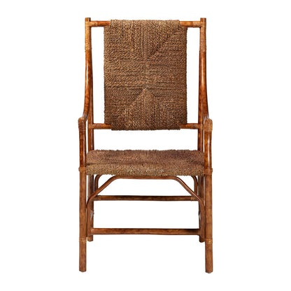 bali & pari - Ramos Arm Chair in Marbled Tortoise Brown/Natural Brown - WS203-Tortoise Rattan-CC view 2
