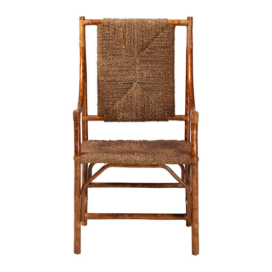 bali & pari - Ramos Arm Chair in Marbled Tortoise Brown/Natural Brown - WS203-Tortoise Rattan-CC view 2