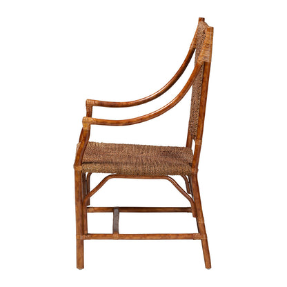 bali & pari - Ramos Arm Chair in Marbled Tortoise Brown/Natural Brown - WS203-Tortoise Rattan-CC view 3