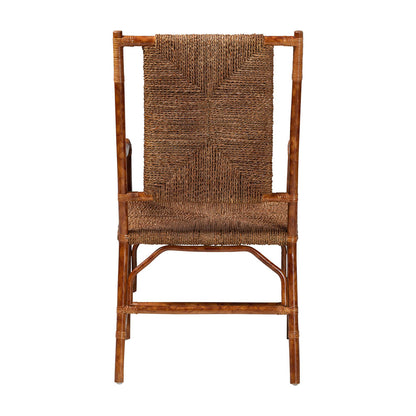 bali & pari - Ramos Arm Chair in Marbled Tortoise Brown/Natural Brown - WS203-Tortoise Rattan-CC view 4