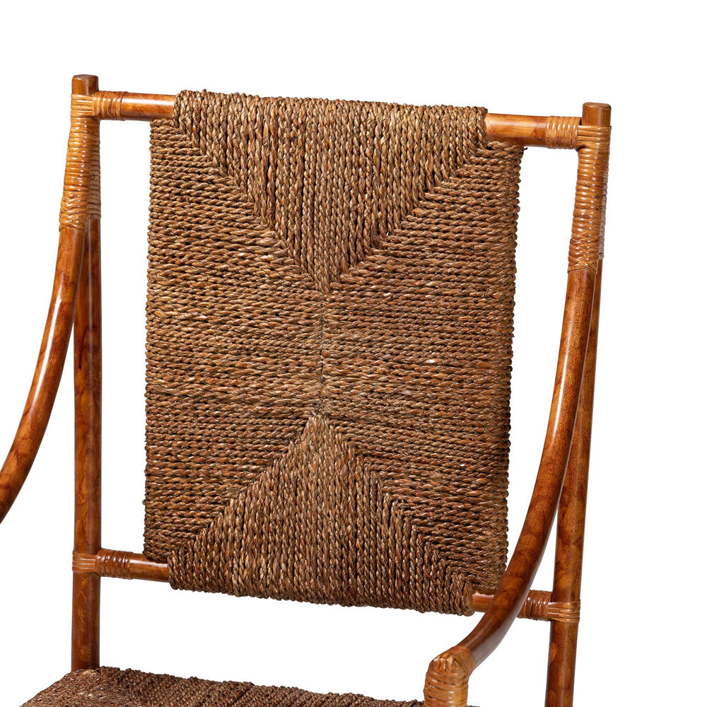 bali & pari - Ramos Arm Chair in Marbled Tortoise Brown/Natural Brown - WS203-Tortoise Rattan-CC view 5