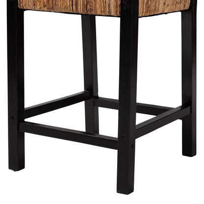 bali & pari - Raniya Set of 2 Counter Stools in Natural Brown/Black - Luanda-Type C-Black Wood/Natural-CS-KD Box view 5