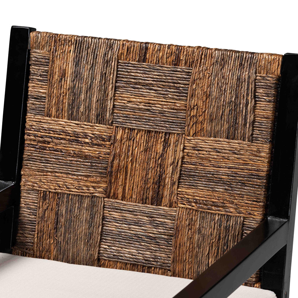bali & pari - Raniya Set of 2 Dining Chairs in Natural Brown/Black - Cabra-Blk Wood/Nat Seagrass-Cushion-AC-KD Box view 4