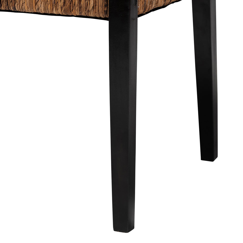 bali & pari - Raniya Set of 2 Dining Chairs in Natural Brown/Black - Cabra-Blk Wood/Nat Seagrass-Cushion-AC-KD Box view 5