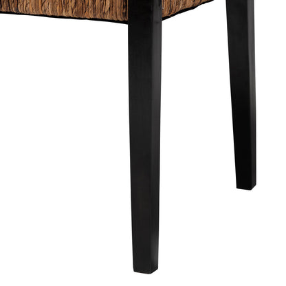 bali & pari - Raniya Set of 2 Dining Chairs in Natural Brown/Black - Cabra-Blk Wood/Nat Seagrass-Cushion-AC-KD Box view 5