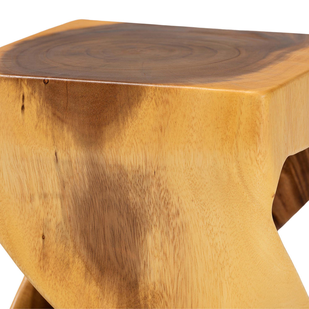 bali & pari - Rapha End Table in Natural Brown - Suar S/T 011-Natural-Side Table view 4