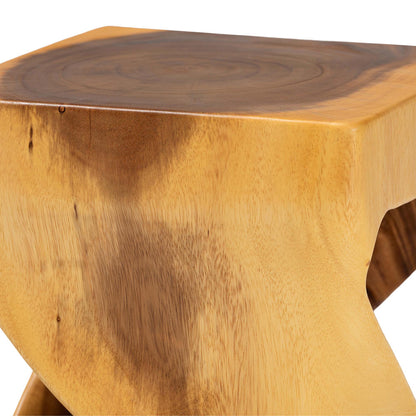 bali & pari - Rapha End Table in Natural Brown - Suar S/T 011-Natural-Side Table view 4