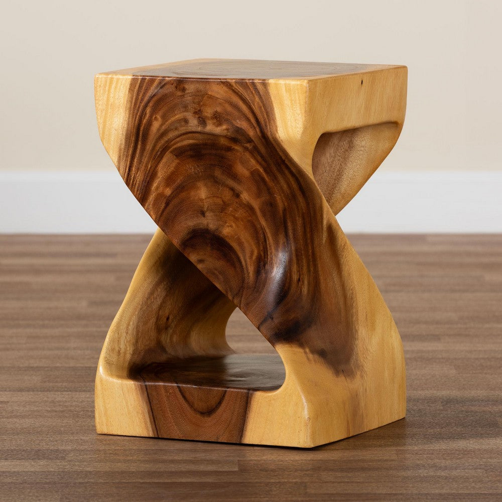 bali & pari - Rapha End Table in Natural Brown - Suar S/T 011-Natural-Side Table view 9