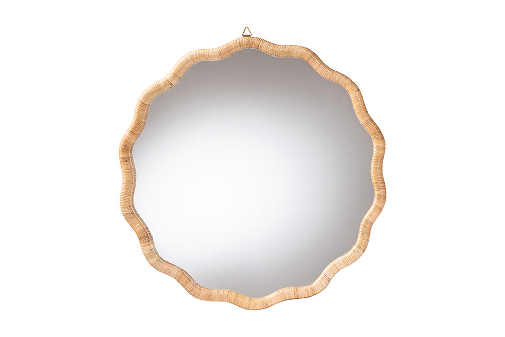 bali & pari - Rasida Mirror - WS265-Light Honey Rattan-Boxed-Mirror view 1