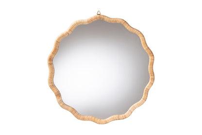 bali & pari - Rasida Mirror - WS265-Light Honey Rattan-Boxed-Mirror view 1