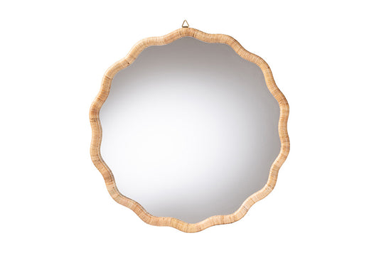 bali & pari - Rasida Mirror - WS265-Light Honey Rattan-Boxed-Mirror view 1