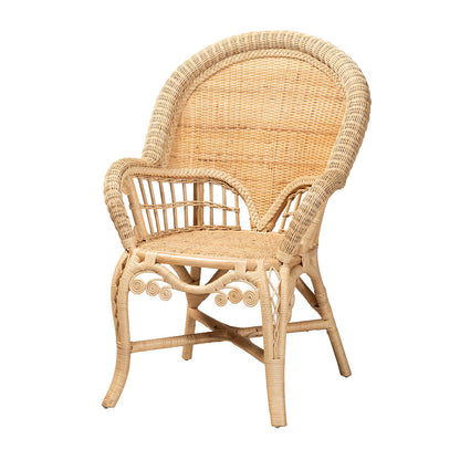bali & pari  - Ratu Chair in Natural Brown - Ratu-Rattan-AC view 1
