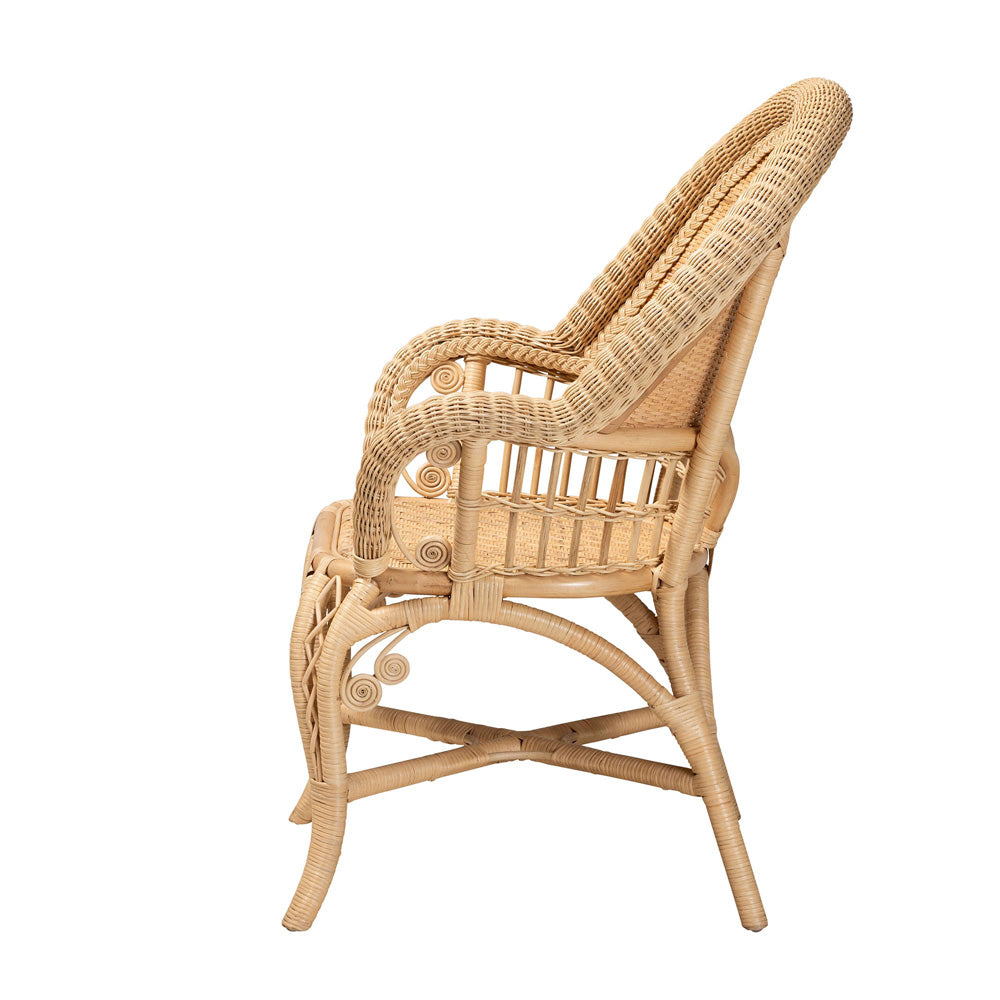 bali & pari  - Ratu Chair in Natural Brown - Ratu-Rattan-AC view 3
