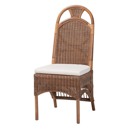 bali & pari  - Raya Dining Chair in Brown - Raya-Light Brown Rattan-Cushion-DC view 1