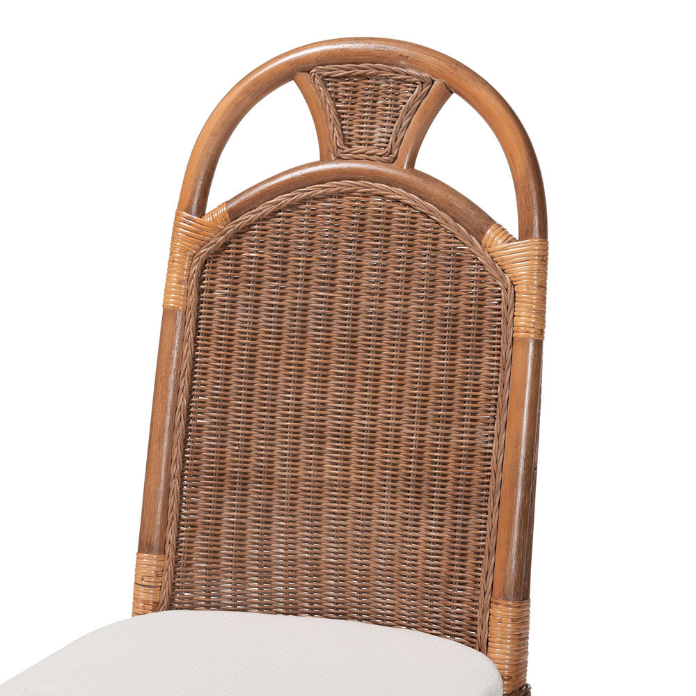 bali & pari  - Raya Dining Chair in Brown - Raya-Light Brown Rattan-Cushion-DC view 5
