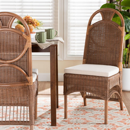 bali & pari  - Raya Dining Chair in Brown - Raya-Light Brown Rattan-Cushion-DC view 8