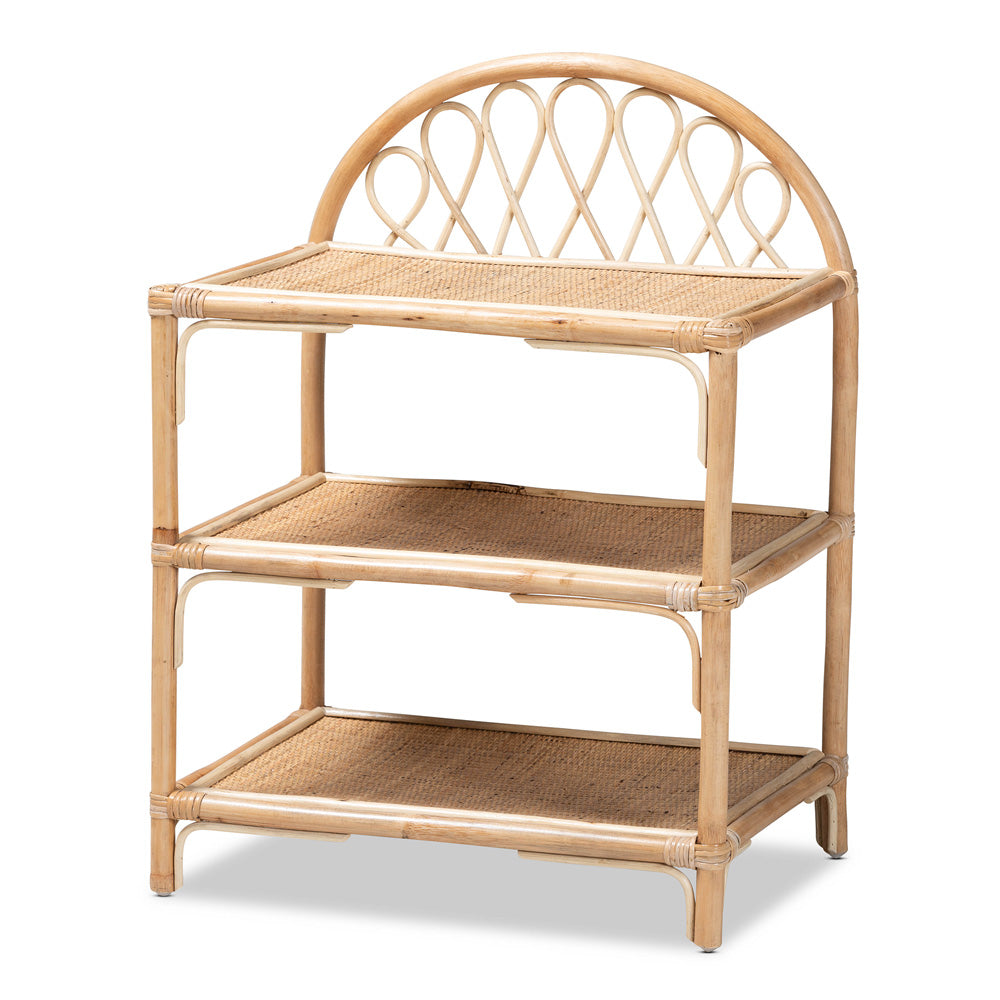 bali & pari - Redell Shelving Unit in Natural Brown - RBS017-Rattan-Shelf view 1