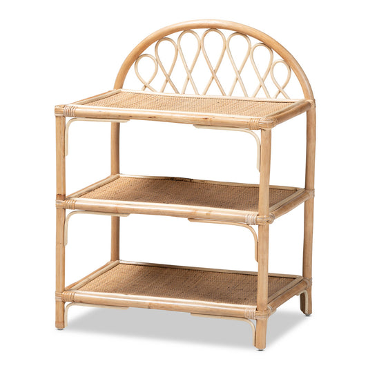 bali & pari - Redell Shelving Unit in Natural Brown - RBS017-Rattan-Shelf view 1