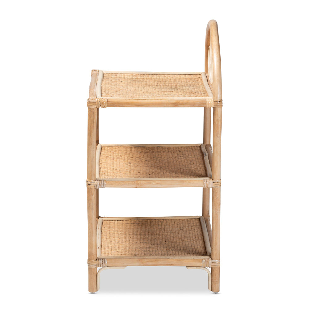 bali & pari - Redell Shelving Unit in Natural Brown - RBS017-Rattan-Shelf view 3