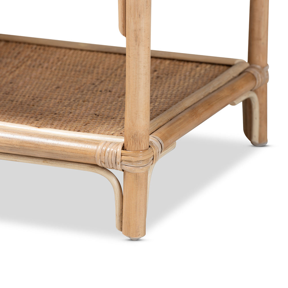 bali & pari - Redell Shelving Unit in Natural Brown - RBS017-Rattan-Shelf view 6