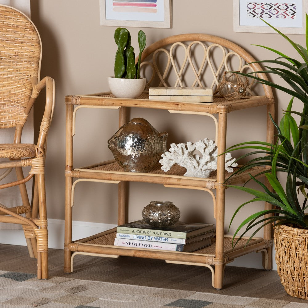 bali & pari - Redell Shelving Unit in Natural Brown - RBS017-Rattan-Shelf view 8